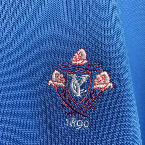 FootJoy FJ Men's Blue Golf Polo Short Sleeve 1899 Logo Button Shirt X-Large XL - Picture 4 of 7